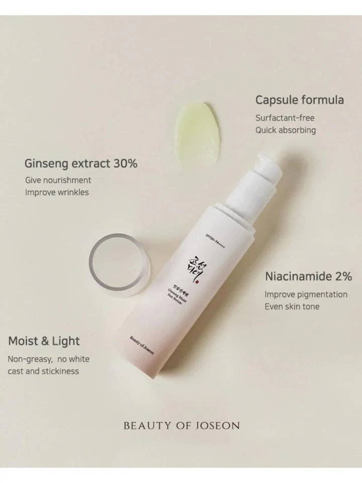 Sérum solaire hydratant à la racine de ginseng Beauty of Joseon SPF 50+ PA++++ (50 ml)