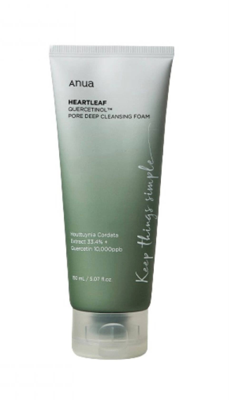 Mousse Nettoyante Profonde ANUA Heartleaf Quercetinol pour Pores - Nettoyant (150 ml)